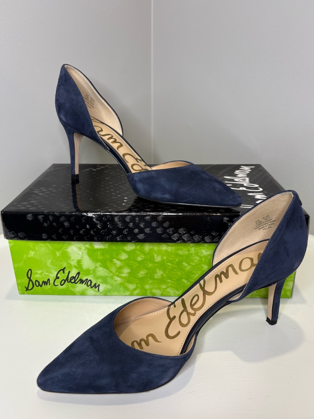 Sam Edelman Telsa Inky Navy Suede D'Orsay Pumps